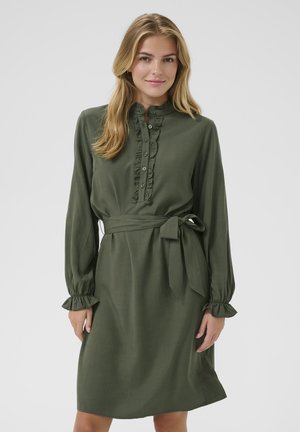 Cream VENEA FRILL - Shirt dress - deep depths