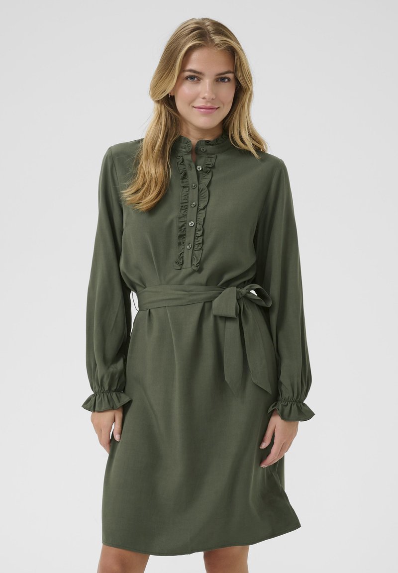 Cream VENEA FRILL - Paitamekko - deep depths