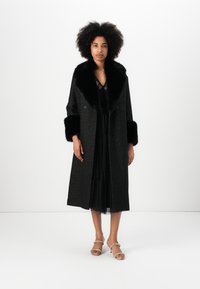 TWINSET OVERCOAT - Cappotto classico - sale pepe nero/silver coloured