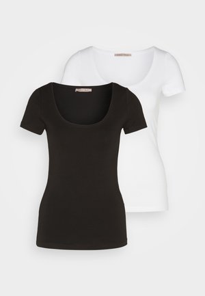 2 PACK  - T-shirt basic - black/white