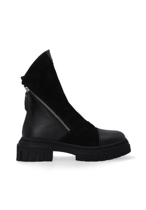 Enkellaarsjes met plateauzool - black