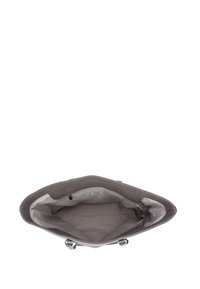Borsa a spalla grigia dal design elegante, con un ampio interno, texture in pelle liscia e tasca con zip. Fodera in un tessuto leggero.
