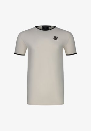 SIKSILK, RINGER - T-shirt basique - ecru/brown