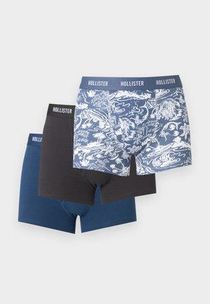 Hollister Co., FLY FRONT PATTERN 3 PACK - Kurze Boxershorts - light blue
