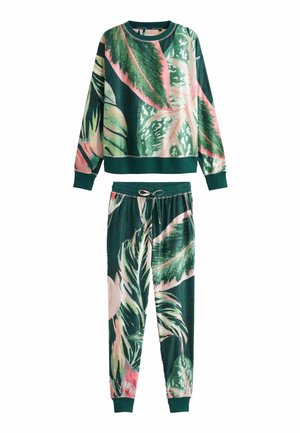 LONG SLEEVE SET - Pyžamo - dark green floral
