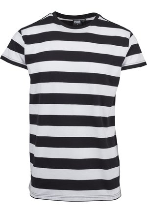 Urban Classics BLOCK STRIPE TEE - T-shirts print - black/white