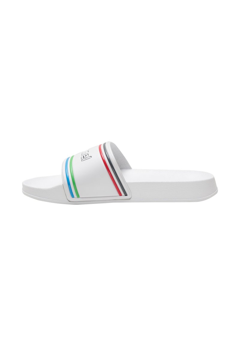 Hummel POOL SLIDE RETRO UNISEX - Sandales de bain - white