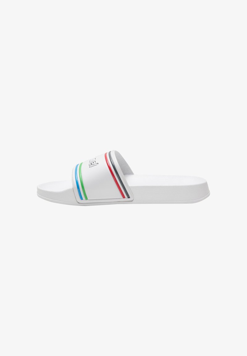 Hummel POOL SLIDE RETRO UNISEX - Sandales de bain - white