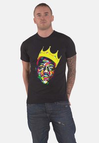 Paradiso Clothing BIGGIE SMALLS CROWN - Print T-shirt - black/multi coloured