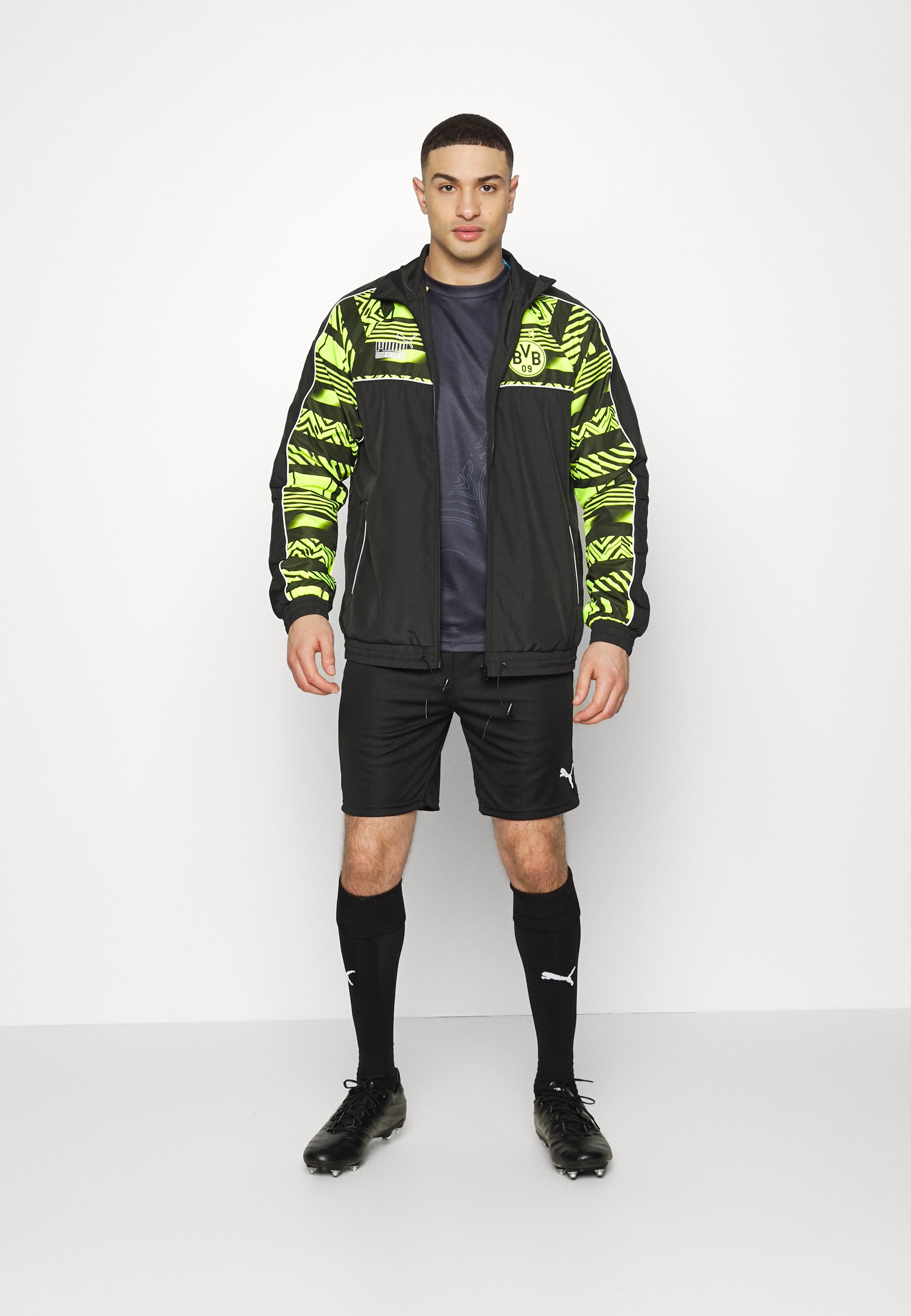 Puma BVB BORUSSIA DORTMUND FTBLHERITAGE TRACK JACKET - Training jacket -  black/safety yellow/black - Zalando.de