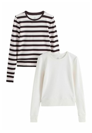 REGULAR FIT THERMAL SOFT TOUCH LONG SLEEVE CREW NECK  - Langærmet T-shirt - ecru pink chocolate brown stripe