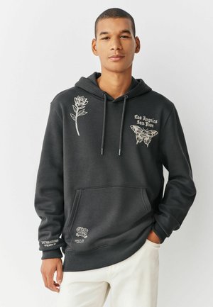EMBROIDERED GRAPHIC - Hoodie - charcoal grey