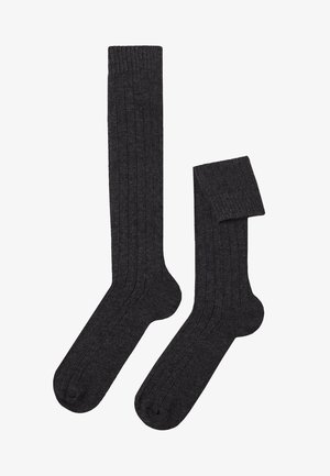 LONG RIBBED - Calcetines hasta la rodilla - antracite mel.