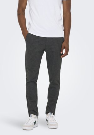 Only & Sons ONSMARK PANT STRIPE - Trousers - dark grey melange