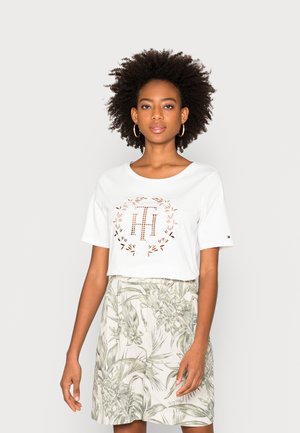 APPLIQUE OPEN TEE - T-shirt con stampa - ecru