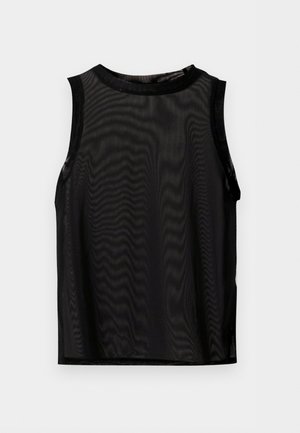 YOURTURN, MUSCLE FIT MESH TANK TOP - Μπλούζα - black