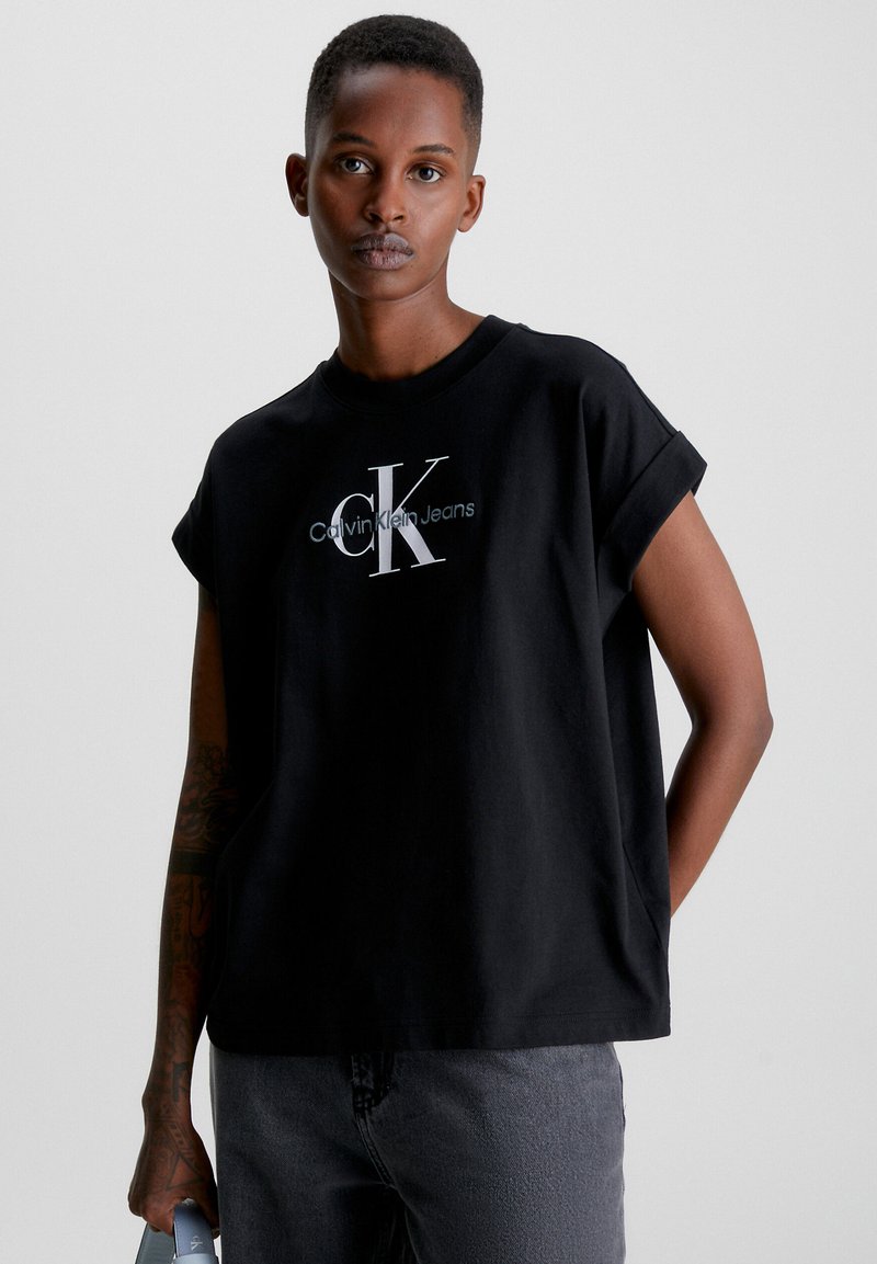 Calvin Klein Jeans ARCHIVAL MONOLOGO - Print T-shirt - ck black/black ...