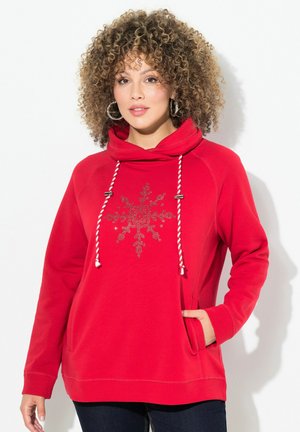 LONG SLEEVE STAND-UP COLLAR SNOWFLAKE - Collegepaita - salsa