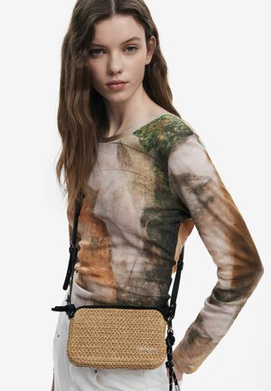 MEDIUM RAFFIA CROSSBODY PURSE - Portafoglio - beige
