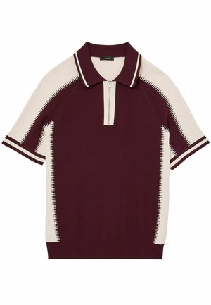 Reiss, REGULAR FIT - ELMERS COLOUR-BLOCK HALF-ZIP KNITTED POLO SHIRT - Polosärk - bordeaux ecru