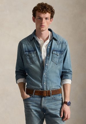 Polo Ralph Lauren, SLUB DENIM WESTERN SHIRT - Chemise - light blue denim