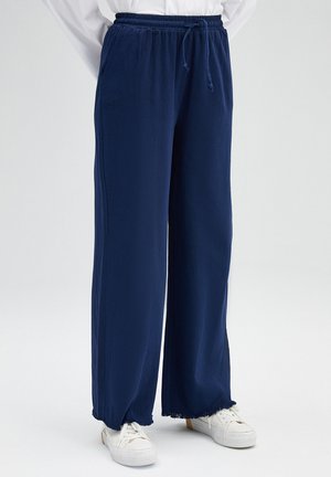 ELASTIC WAISTED GABARDINE - Pantalon classique - dark blue