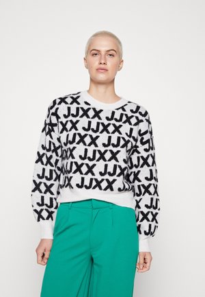 FRANCESCA CREW NECK - Jumper - white//black logo