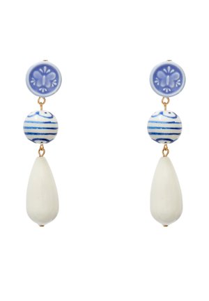 LONG - Ohrringe - blue white white pearl