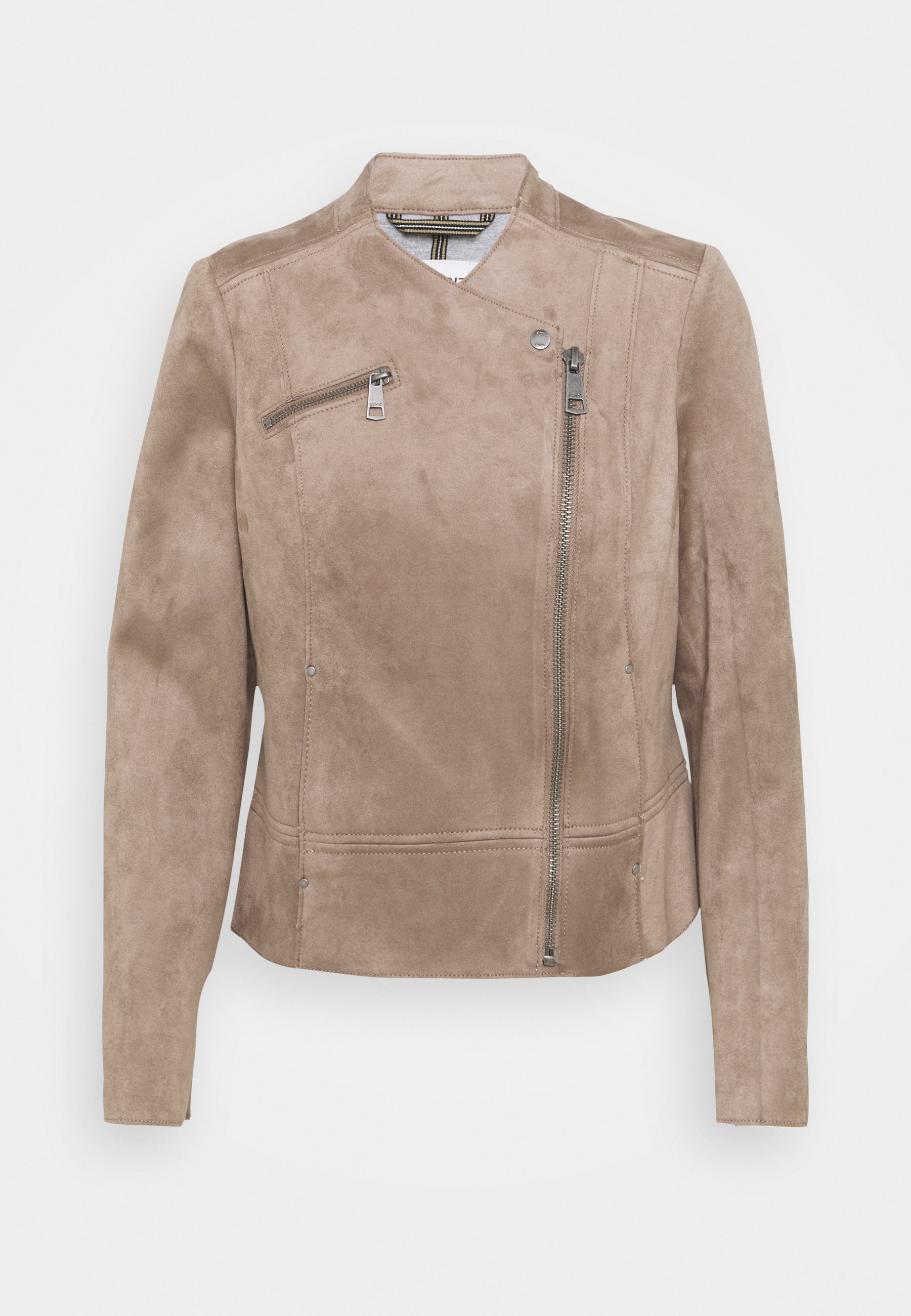 taupe faux suede jacket