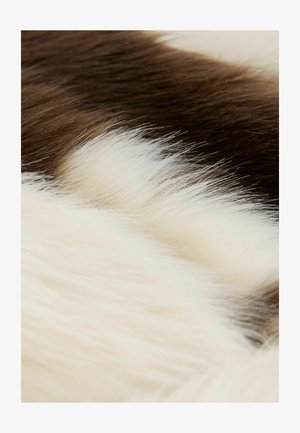 Prantsuse karusnahk pruunis ja kreemjas, millel on tihe, pehme tekstuur ja erineva pikkusega karvad, luues loomuliku kihilise väljanägemise.