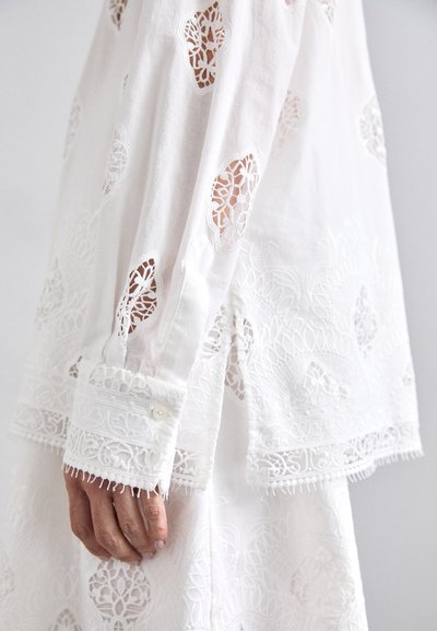 Erdem LONG SLEEVE OPEN BACK - Blúzka so zapínaním na gombíky - white