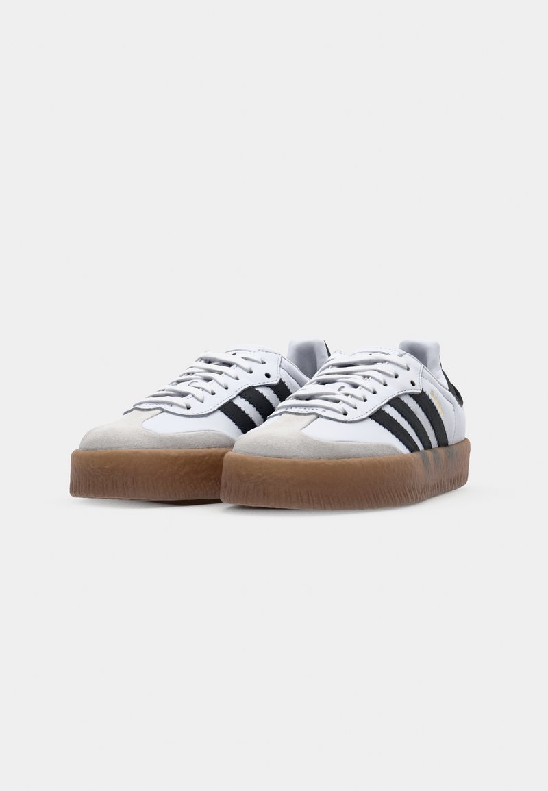 adidas Originals SAMBAE - Trainers - footwear white/core black/gold  metallic/white - Zalando