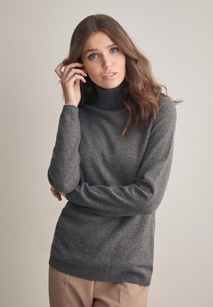 ROLLKRAGEN MIT LANGARM - Stickad tröja - mottled grey