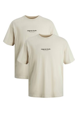 Jack & Jones 2 PACK - T-Shirt print - moonbeam