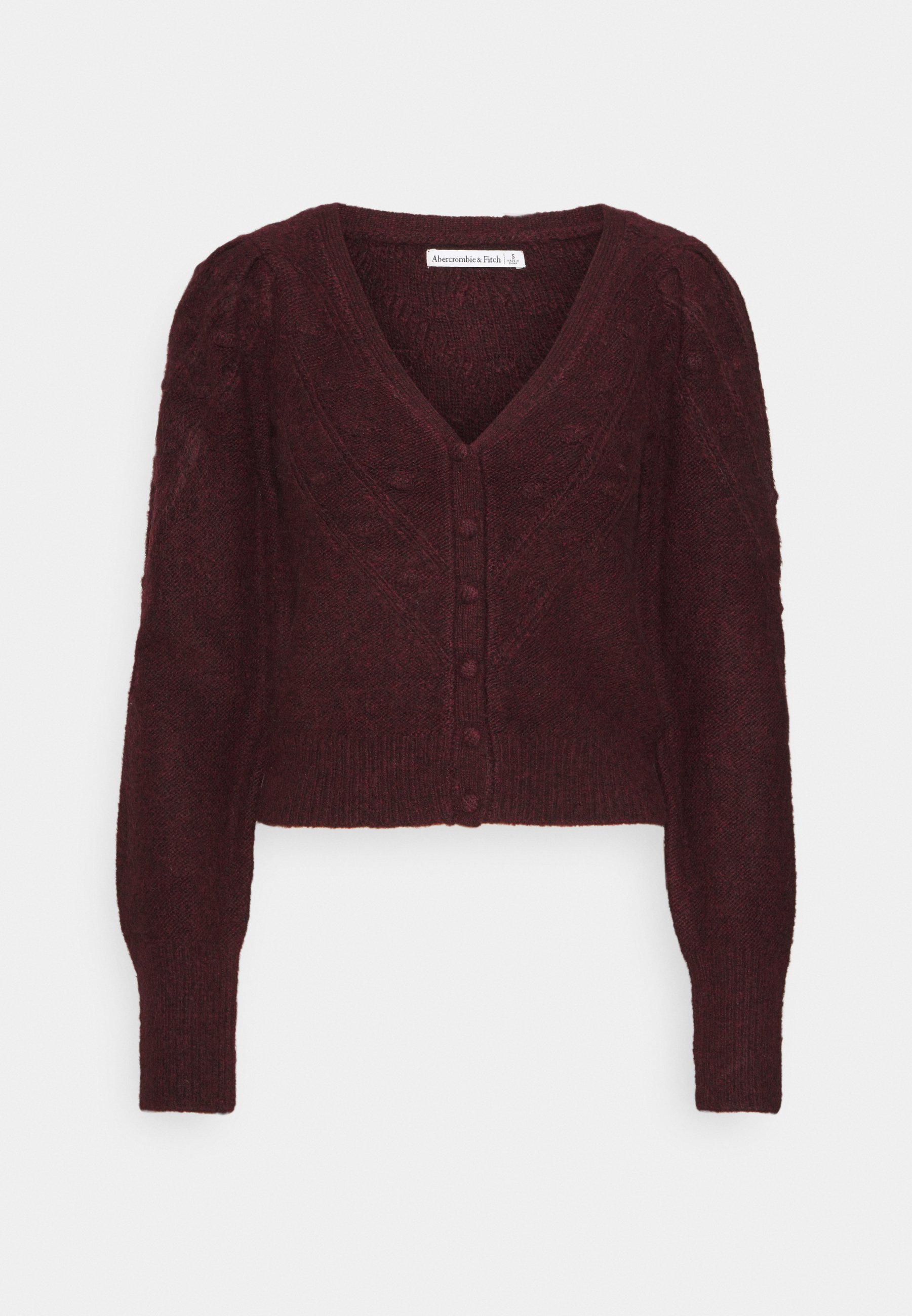 Abercrombie & Fitch BOBBLE STITCH SHORT CARDI Vest Hollister Co. CABLE ICON VNECK Trui burgbordeauxrood