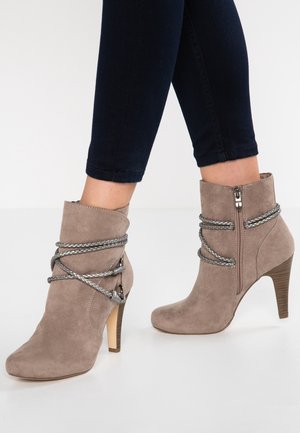 Enkellaarsjes met hoge hak - taupe