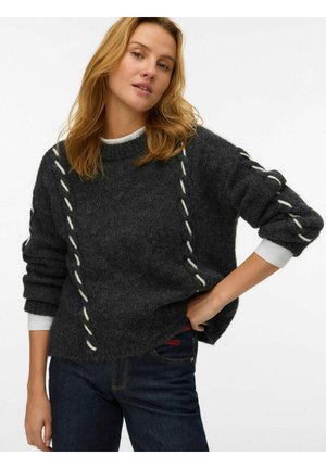 VMILINA - Strickpullover - dark grey melange