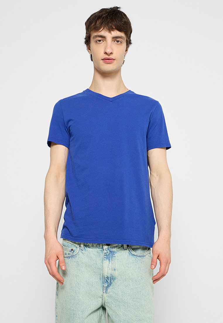 American vintage T-shirt basic koningsblauw