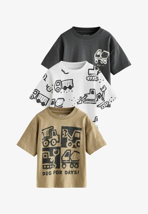 Next, REGULAR FIT - SHORT SLEEVE ALL OVER GRAPHIC PRINT 3 PACK - T-shirt imprimé - black digger
