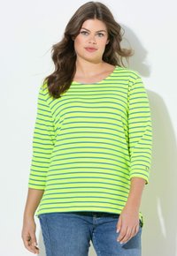 LAURASØN STRIPE 3/4 SLEEVES CREW NECK - Langarmshirt - safety yellow