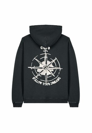 FOLLOW YOUR DREAMS VINTAGE BACK PRINT UNISEX HEAVYWEIGHT - Hoodie - black denim