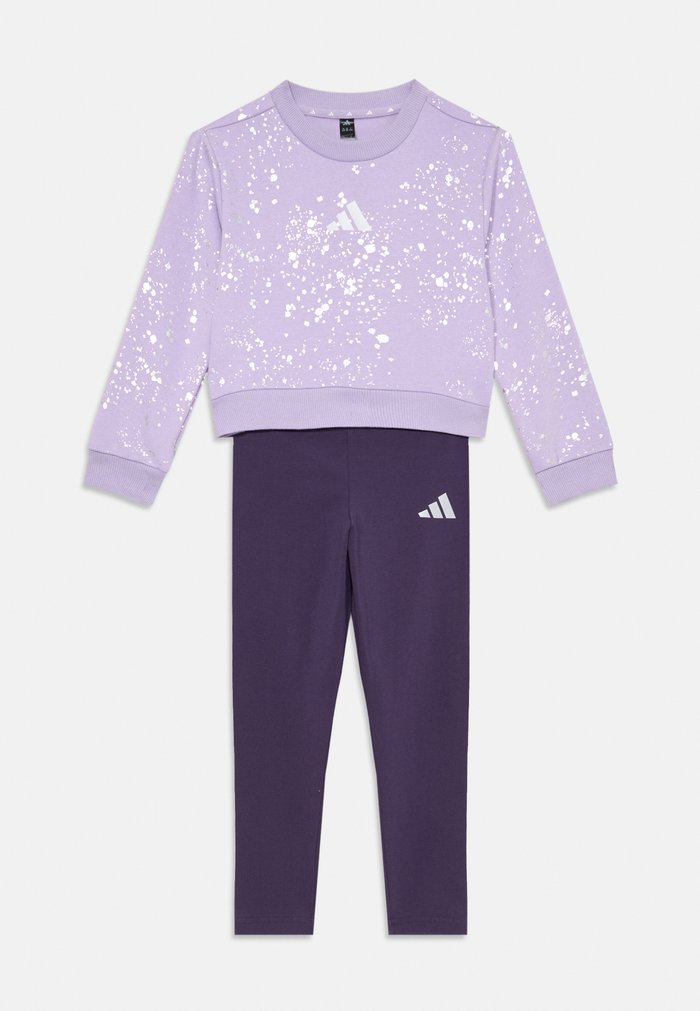 adidas KIDS UNISEX SET - Leggings - powder plum/silver-coloured