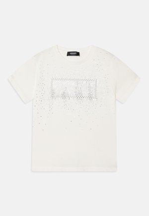 Versace, LOGO STRASS UNISEX - Camiseta estampada - bianco/crystal