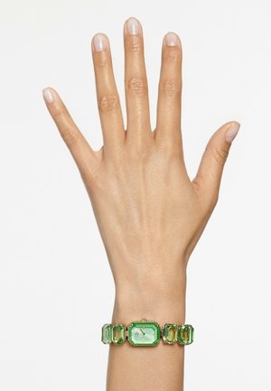 Swarovski, WATCH, OCTAGON CUT BRACELET, BLUE, STAINLESS STEEL - Montre - green