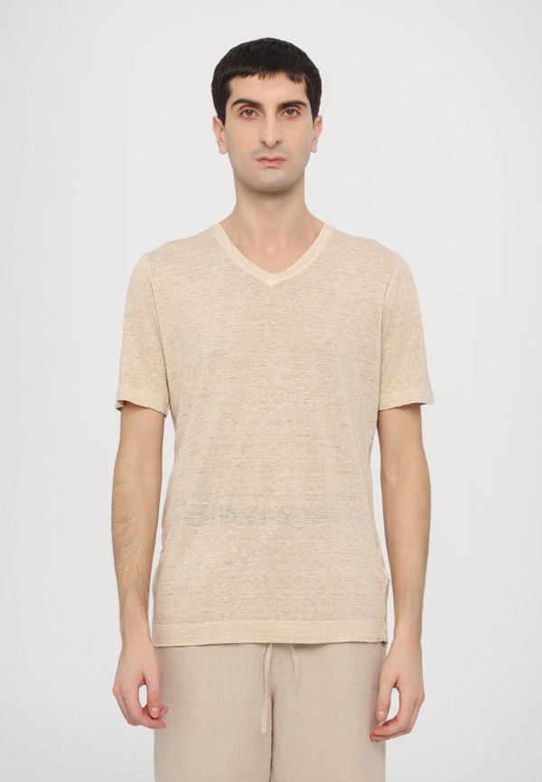 MEN V NECK - Basic T-shirt - safari soft fade