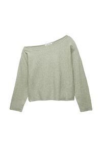 WITH AN ASYMMETRIC NECKLINE - Striktrøje - khaki