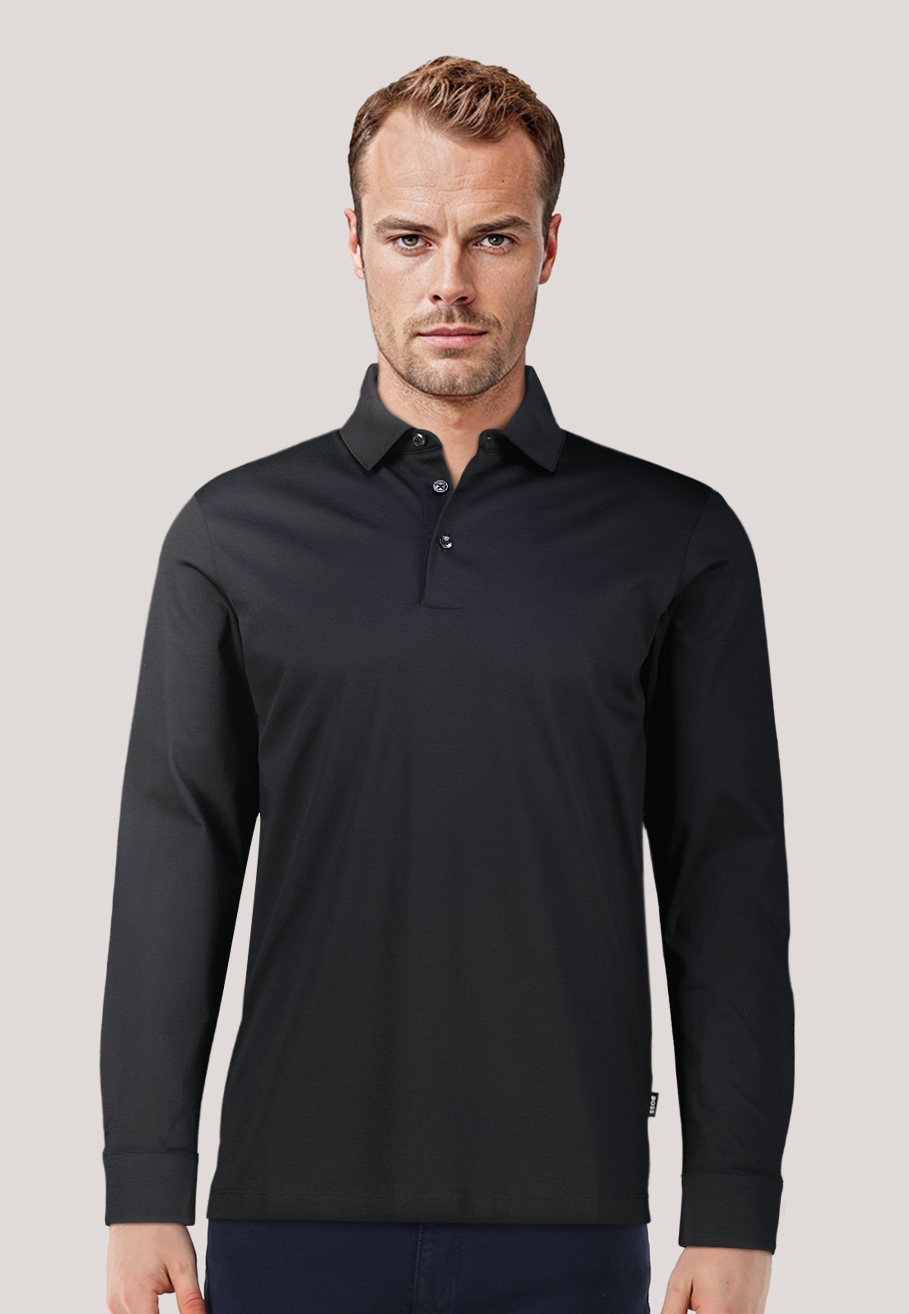 Manica Lunga Magliette Polo In Tessuto Tecnico Maglietta Polo