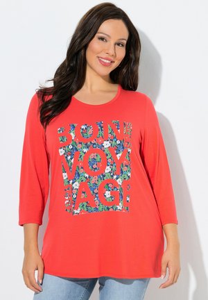 BON VOYAGE FLORAL LETTERING TEE - Camiseta de manga larga - coral