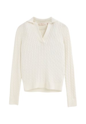 Polo Club, PULLOVER WOMAN RIGBY GO POLO NECK CABLE TAYLOR LONG SLEEVE REGULAR FIT - Camiseta de manga larga - ecru