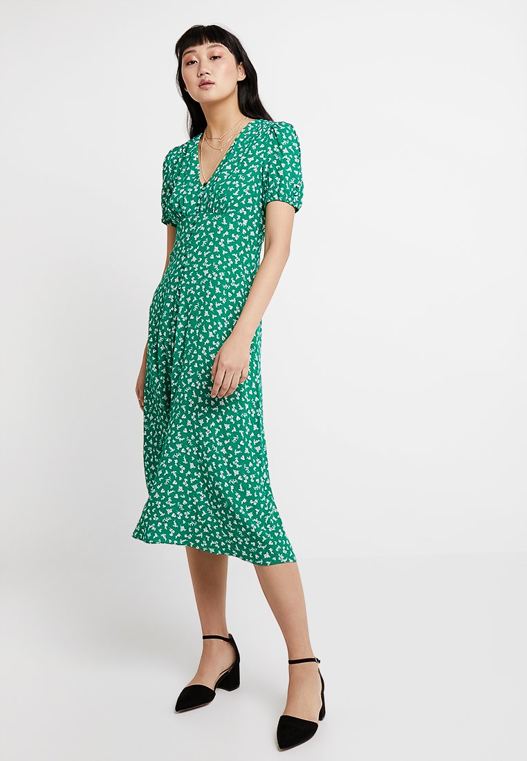 raina printed midi dress